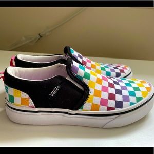 BRAND NEW Rainbow Vans KIDS Slip On Sneakers